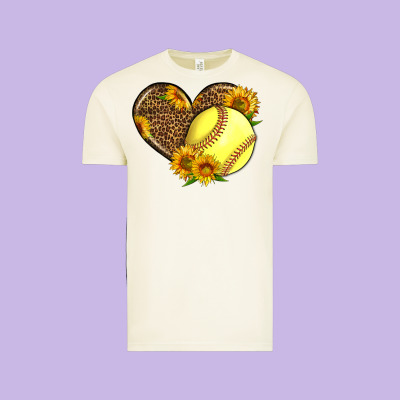 Softball Heart With Sunflowers Vintage Tee Designed By Lillyallendesigns
