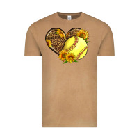 Vintage Camel Softball Heart With Sunflowers Vintage Tee - LillyAllenDesigns
