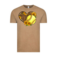 Vintage Coffee Softball Heart With Sunflowers Vintage Tee - LillyAllenDesigns