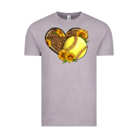 Vintage Zinc Softball Heart With Sunflowers Vintage Tee - LillyAllenDesigns