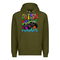 Army Green Autism Awareness crusher Premium Hoodie - NancyCooperArtShop