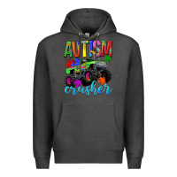 Charcoal Heather Autism Awareness crusher Premium Hoodie - NancyCooperArtShop