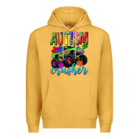Mustard Autism Awareness crusher Premium Hoodie - NancyCooperArtShop