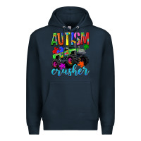 Navy Autism Awareness crusher Premium Hoodie - NancyCooperArtShop