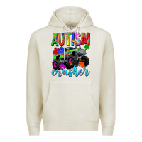 Oatmeal Heather Autism Awareness crusher Premium Hoodie - NancyCooperArtShop
