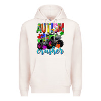 Pale Pink Autism Awareness crusher Premium Hoodie - NancyCooperArtShop