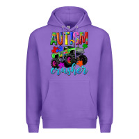 Purple Autism Awareness crusher Premium Hoodie - NancyCooperArtShop