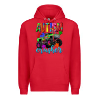 Red Autism Awareness crusher Premium Hoodie - NancyCooperArtShop