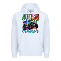 White Autism Awareness crusher Premium Hoodie - NancyCooperArtShop