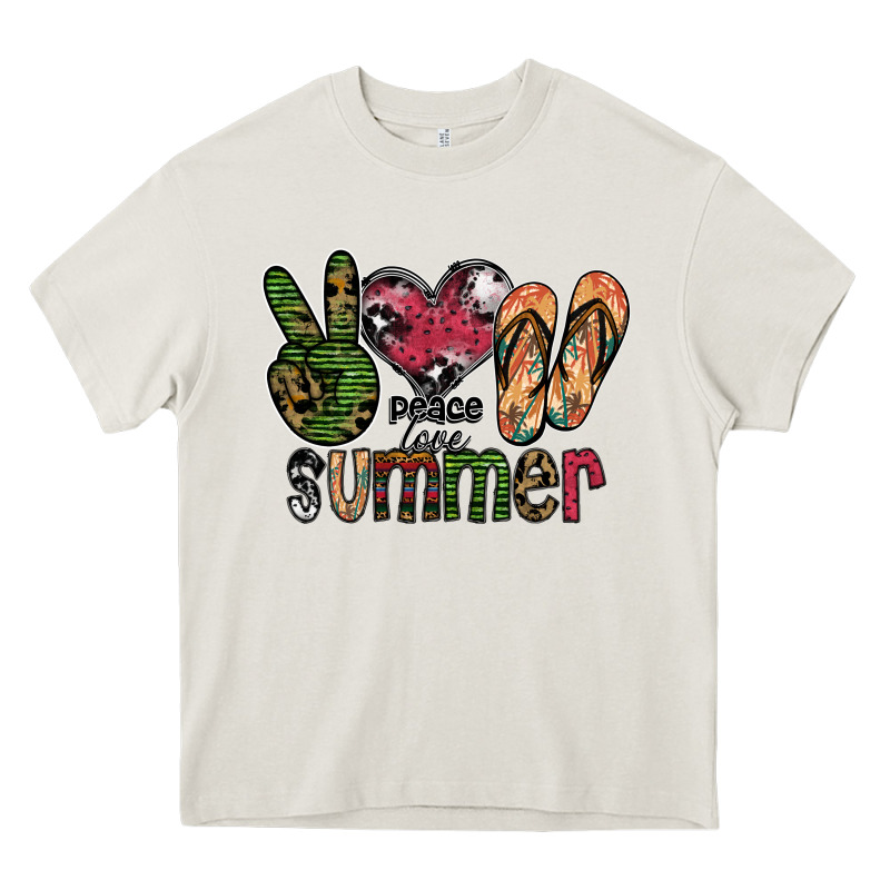 Peace Love Summer Heavy Core Tee by SublimationCraftShop | Teevron