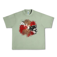 Oil Green leopard cowhide Christmas plaid patches Urban Heavy Tee - Jasminsmagicworld