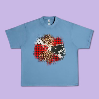 Leopard Cowhide Christmas Plaid Patches Urban Heavy Tee Designed By Jasminsmagicworld