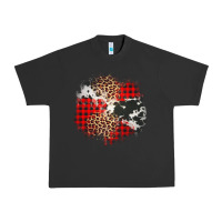 Pigment Black leopard cowhide Christmas plaid patches Urban Heavy Tee - Jasminsmagicworld