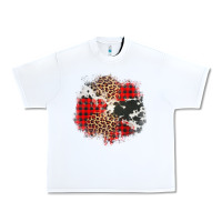 White leopard cowhide Christmas plaid patches Urban Heavy Tee - Jasminsmagicworld