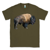 Army Green Bison Buffalo Classic Tee - LillyAllenDesigns