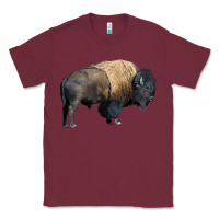 Burgundy Bison Buffalo Classic Tee - LillyAllenDesigns