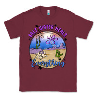 Burgundy salt water heals everything Classic Tee - MaliasSmallBusiness