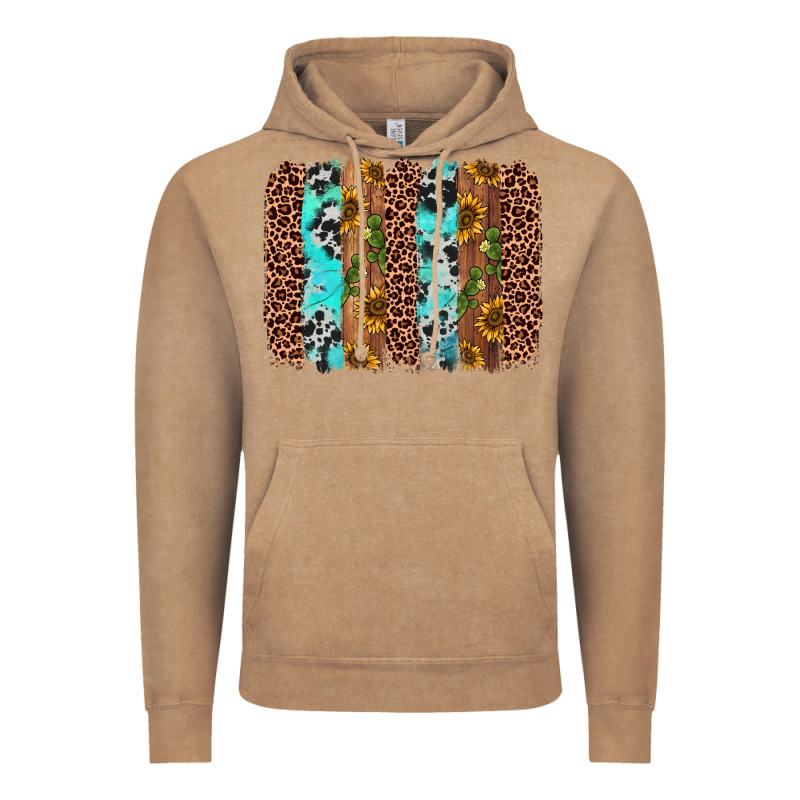 Sunflower Cactus Leopard Brushstroke Vintage Hoodie by AdoDesignShop | Teevron