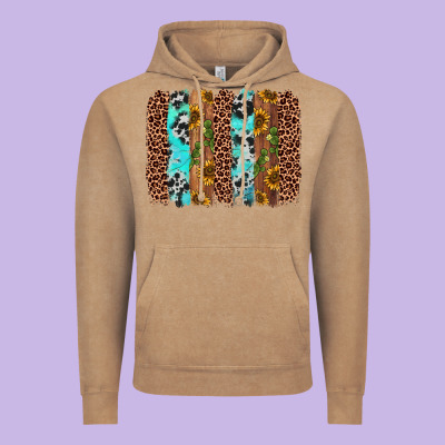 Sunflower Cactus Leopard Brushstroke Vintage Hoodie Designed By Adodesignshop