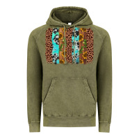 Vintage Olive sunflower cactus leopard brushstroke Vintage Hoodie - AdoDesignShop