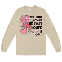 Mushroom we love because he first loved us Long Sleeve Tee - MaliasSmallBusiness