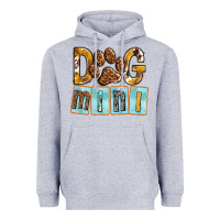 Heather Grey Dog Mini with Paw Heavyweight Hoodie - texasbilliewilder