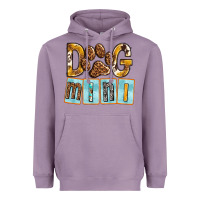 Lavender Dog Mini with Paw Heavyweight Hoodie - texasbilliewilder