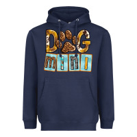 Navy Dog Mini with Paw Heavyweight Hoodie - texasbilliewilder