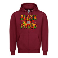 Burgundy black and proud Zipper Hoodie - LillyAllenDesigns