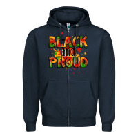 Navy black and proud Zipper Hoodie - LillyAllenDesigns