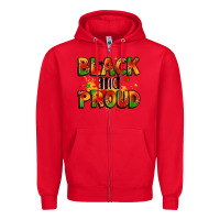 Red black and proud Zipper Hoodie - LillyAllenDesigns