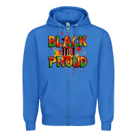 True Royal black and proud Zipper Hoodie - LillyAllenDesigns