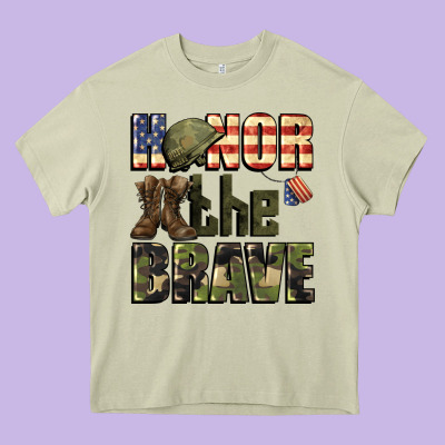 Honor The Brave 4th Of July Heavy Core Tee Designed By Cowgirlartshop
