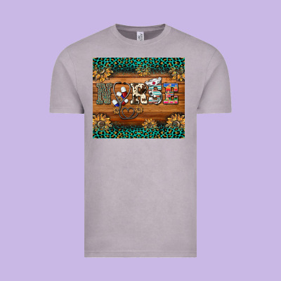 Western Nurse Glitter Leopard Sunflowers Vintage Tee Designed By Barkaloodesign