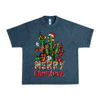 Midnight Navy merry christmas cactus western Urban Heavy Tee - BarkalooDesign