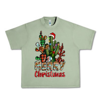 Oil Green merry christmas cactus western Urban Heavy Tee - BarkalooDesign