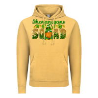 Vintage Mustard shenanigans squad gnomes shamrock gold leopard glitter Vintage Hoodie - Artiststas