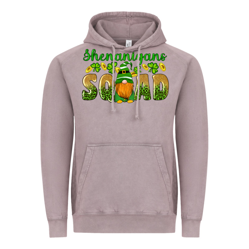 Shenanigans Squad Gnomes Shamrock Gold Leopard Glitter Vintage Hoodie by Artiststas | Teevron