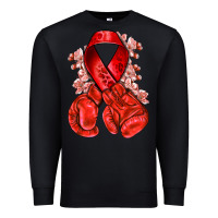Black Red ribbon with boxing gloves Premium Sweatshirt - NancyCooperArtShop