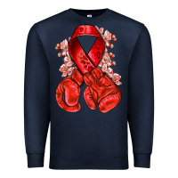 Navy Red ribbon with boxing gloves Premium Sweatshirt - NancyCooperArtShop