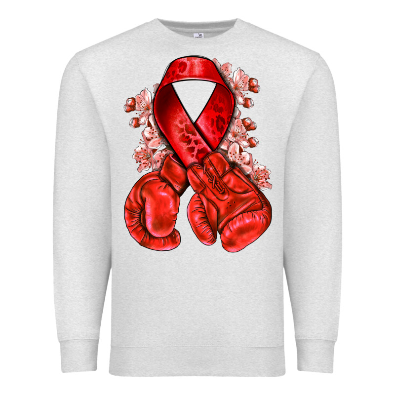 Red Ribbon With Boxing Gloves Premium Sweatshirt by NancyCooperArtShop | Teevron