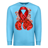 Ocean Blue Red ribbon with boxing gloves Premium Sweatshirt - NancyCooperArtShop