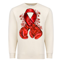 Sandshell Red ribbon with boxing gloves Premium Sweatshirt - NancyCooperArtShop