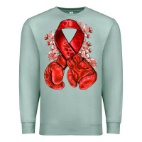 Seafoam Red ribbon with boxing gloves Premium Sweatshirt - NancyCooperArtShop