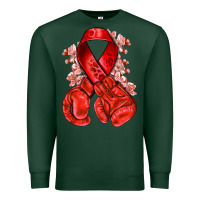 Sports Green Red ribbon with boxing gloves Premium Sweatshirt - NancyCooperArtShop