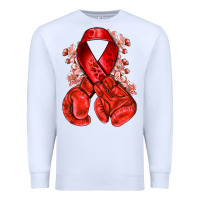 White Red ribbon with boxing gloves Premium Sweatshirt - NancyCooperArtShop
