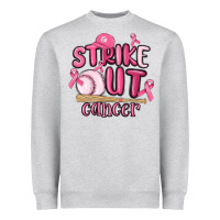 Heather Grey strike out cancer baseball Heavyweight Sweatshirt - MaliasSmallBusiness