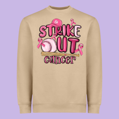 Strike Out Cancer Baseball Heavyweight Sweatshirt Designed By Maliassmallbusiness