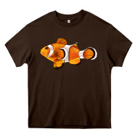 Chocolate Brown clown fish side Heavy Core Tee - BarkalooDesign