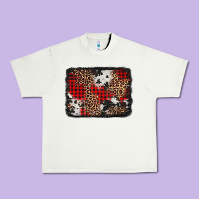 Distressed Cowhide Leopard Christmas Background Urban Heavy Tee Designed By Jasminsmagicworld